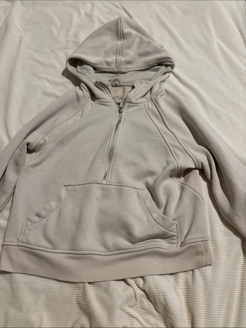 Danskin Men's Zip-Up Hooded Sweater - Light Beige